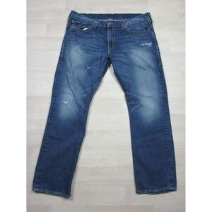 True Religion Men's Designer Jeans - Ricky World Tour USA Straight 42x33 Flap